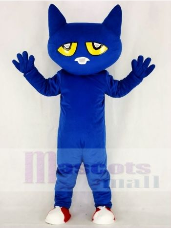 Komisch Blau Pete Katze Maskottchen Kostüm Schule
