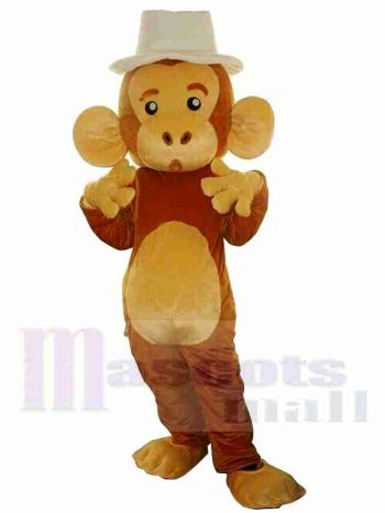 Der Affe mit weißem Hut Maskottchen Kostüm