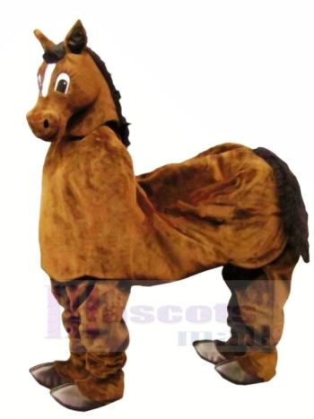 Süß Braun Neu 2 Person Pferd Maskottchen Kostüm