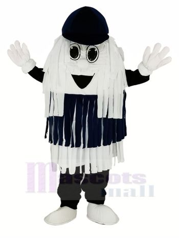 Blau & Weiß Wagen Waschen Reinigung Bürste Maskottchen Kostüm