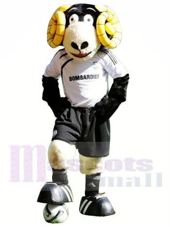 Sportlicher kraftvoller Widder Maskottchen Kostüm