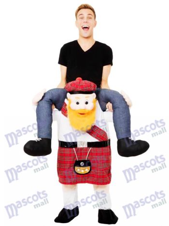 Schweinchen zurück Scotsman Carry Me Scottish Maskottchen Kostüm Fahrt auf Fancy Dress