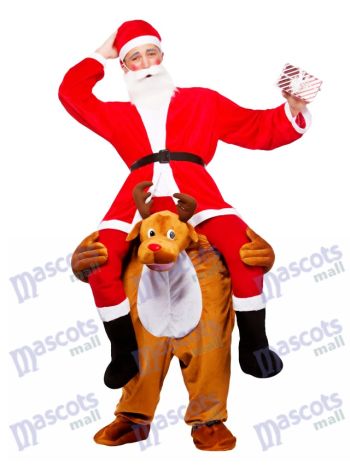 Rentier Carry Me Maskottchen Kostüm Rentier tragen Weihnachtsmann Weihnachtskleid