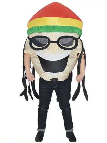 jamaikanisch Sänger Aufblasbar Kostüm Halloween Weihnachten Schick Schlag oben Passen zum Erwachsene Weiß Haut