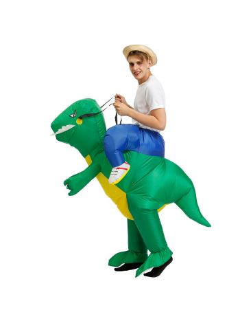 Dinosaurier Reitenauf Aufblasbar Kostüm Schlag oben Kostüm zum Erwachsener/Kind Grün