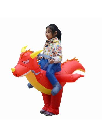 Feuer Drachen Dinosaurier Tragenmich Reiten auf Aufblasbar Kostüm Halloween Weihnachten Kostüm zum Kind