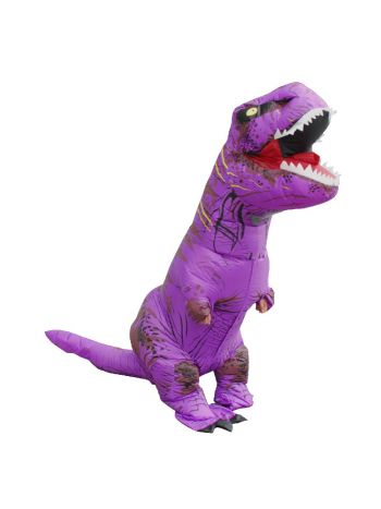 Lila Tyrannosaurus T-Rex Dinosaurier Aufblasbar Kostüm Halloween Weihnachten zum Erwachsener/Kind