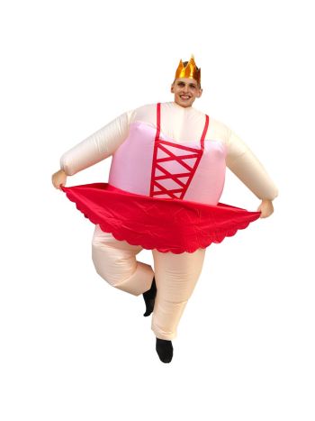 Ballerina Aufblasbar Kostüm Tiara Krone Halloween Weihnachten Kostüm zum Erwachsene rot Band