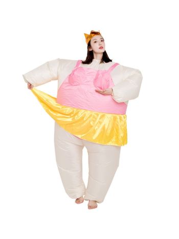 Ballerina Aufblasbar Kostüm Tiara Krone Halloween Weihnachten Kostüm zum Erwachsene Sakura Pink