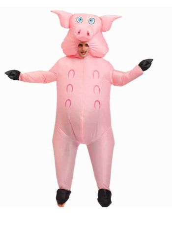 Rosa Schwein Aufblasbar Halloween Weihnachten Urlaub Sprengen Sie Kostüme für Erwachsene