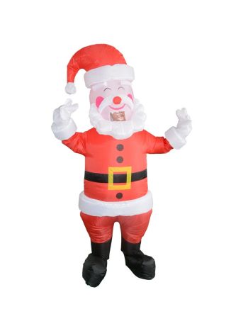 Santa Claus mit Gelb Gürtel Aufblasbar Kostüm Halloween Weihnachten Kostüm zum Erwachsene