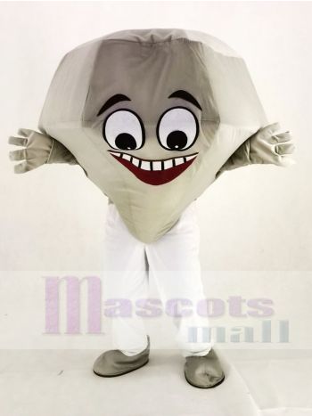 Silber Diamant Maskottchen Kostüm Karikatur
