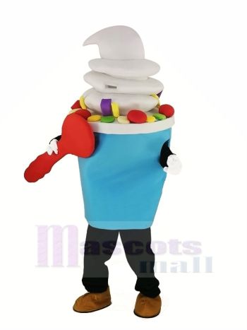 Licht Blau Eis Sahne Maskottchen Kostüm Karikatur