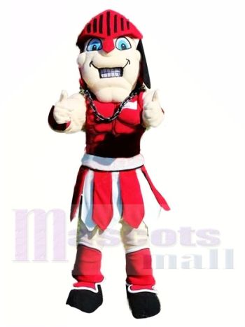 Roter spartanischer Ritter Maskottchen Kostüm
