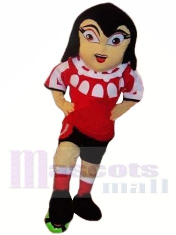 Fußballmädchen Maskottchen Kostüm