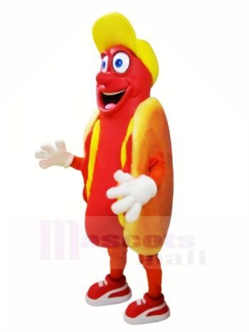 Lächelnd Hotdog Maskottchen Kostüm
