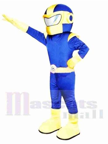 Blau Gelb Übermensch Maskottchen Kostüm