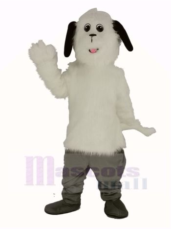 Weiß Zottelig Maggy Hund Maskottchen Kostüm Tier