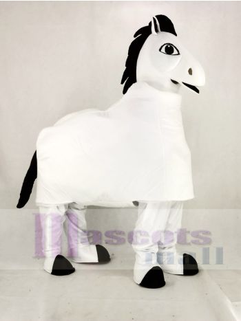 Weiß 2 Person Pferd Maskottchen Kostüm Karikatur