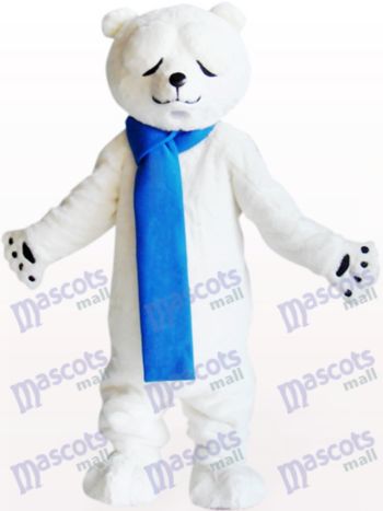 Eisbär mit verengten Augen Tier Maskottchen Kostüm