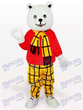 Bär im roten Hemd Cartoon Maskottchen Kostüm