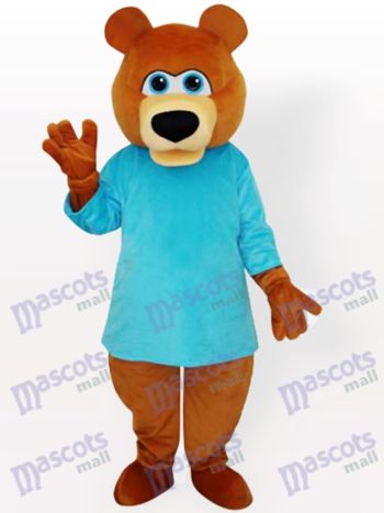 Bär im blauen T-Shirt Cartoon Maskottchen lustiges Kostüm