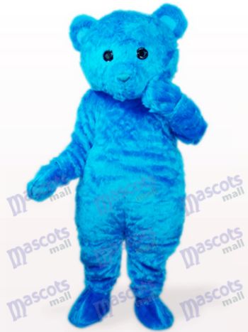 Blaues langes Haar Bär Tier Maskottchen Kostüm