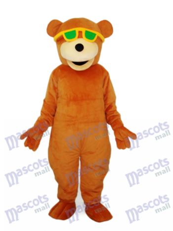 Tragen Sie mit grünem Sonnenbrille Maskottchen Erwachsen Kostüm Tier