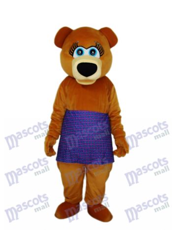 Braunbär in lila Rock Maskottchen Erwachsenen Kostüm Tier
