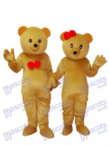 Zwei Teddybären Maskottchen Erwachsene Kostüm Tier