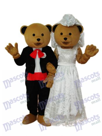 Hochzeit Bären paar Maskottchen Erwachsene Kostüm Tier