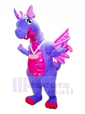 Blau Drachen mit Lila Flügel Maskottchen Kostüme