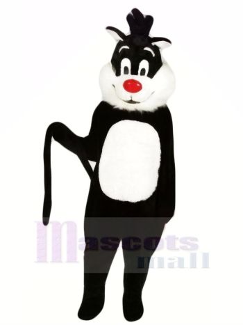 Schwarz Katze mit Lange Schwanz Maskottchen Kostüme Tier