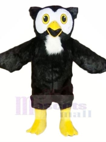 Schwarz Eule mit Gelb Füße Maskottchen Kostüme Tier