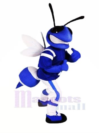 Blau Biene mit Weiß Flügel Maskottchen Kostüme Tier