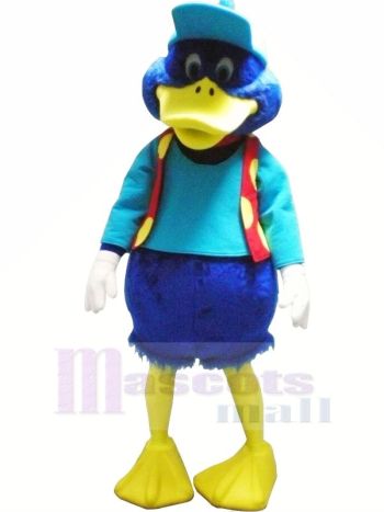 Blau Ente mit rot Weste Maskottchen Kostüme Tier