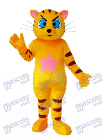 Gelbes Katzen Maskottchen erwachsenes Kostüm Tier