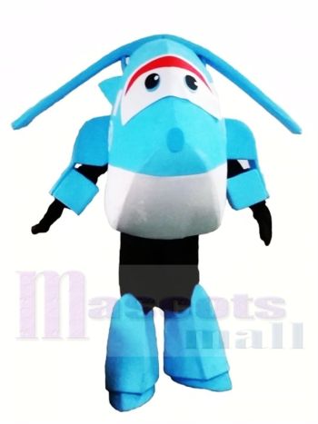 Super Wings Cartoon Hellblauer Hieronymus Maskottchen Kostüm