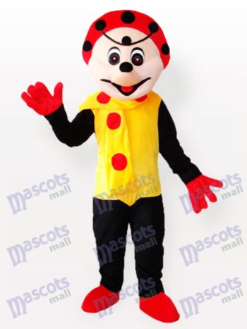 Fleckiger Clown im gelben Kleid Maskottchen Kostüm