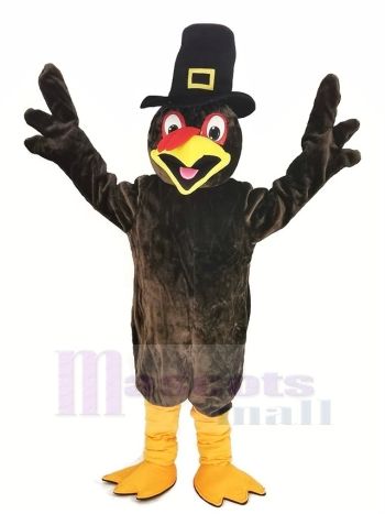 das Erntedankfest Truthahn mit Hut Maskottchen Kostüm