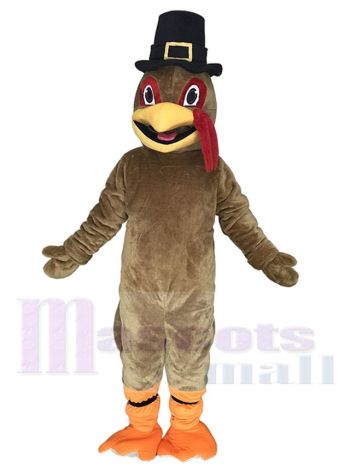 Licht Braun Thanksgiving Truthahn Maskottchen Kostüm mit Hut Tier