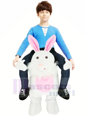 Tragen Mich Ostern Hase Schweinchen Zurück Maskottchen Kinder Reiten Auf Komisch Schick Kleid Kostüm