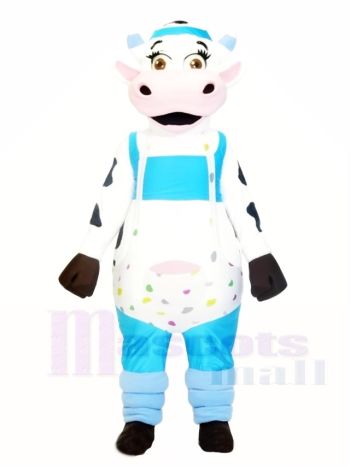 Kuh mit Overall Maskottchen Kostüme Tier