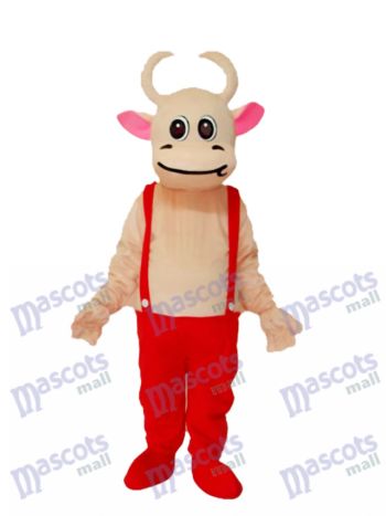 Red Overalls Kuh Maskottchen Adult Kostüm Tier