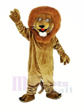 Braun Lächelnd Löwe Maskottchen Kostüm Tier