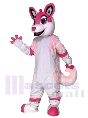 Rosa Heiser Hund Maskottchen Kostüme für Erwachsene Fursuit Tier