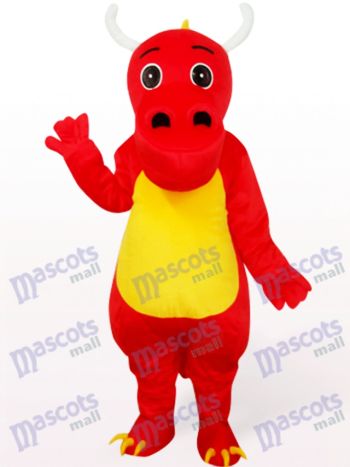 Dinosaurier in roter Kleidung Maskottchen Kostüm