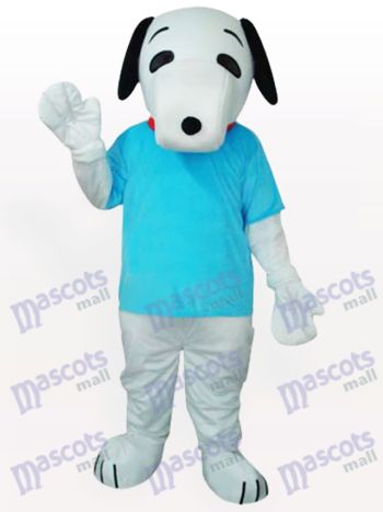 Snoopy Hund im blauen T-Shirt Maskottchen Kostüm für Erwachsene