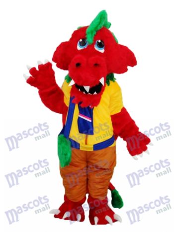Roter Drache mit Tasche Plüsch Maskottchen Erwachsener Kostüm Tier
