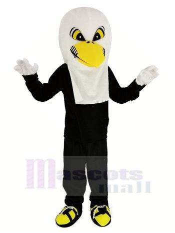 Weiß Adler mit Schwarz Mantel Maskottchen Kostüm Erwachsene